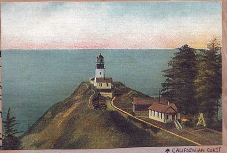 old lighthouse postcard