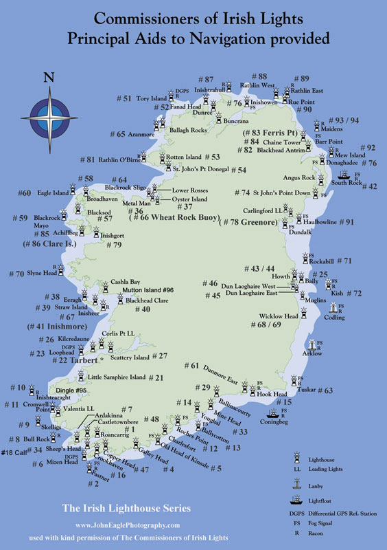 Irish Lighthouse map